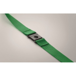 Lanyard en RPET mousqueton métallique et fermeture de sécurité 20 mm couleur vert sixième vue photographique