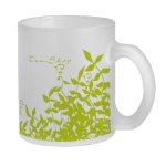 Tasse en verre dépoli avec finition effet givré 340ml couleur blanc image avec logo