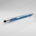 Stylo d'affaires mince en aluminium en bleu Encre Slimtouch couleur bleu ciel troisième vue