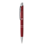 Stylos gravés avec finition en caoutchouc Encre bleue Springfield Soft couleur bordeaux image avec logo