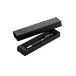 Stylos avec logo d'entreprise et détails en métal à encre noire Ore couleur noir avec boîte deuxième vue