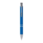 Stylo imprimé en plastique avec clip métal Encre Bleue Aster Budget couleur bleu première vue
