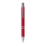 Stylo imprimé en plastique avec clip métal Encre Bleue Aster Budget couleur rouge première vue