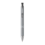 Stylo imprimé en plastique avec clip métal Encre Bleue Aster Budget couleur gris première vue
