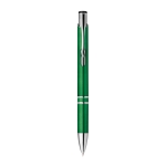 Stylo imprimé en plastique avec clip métal Encre Bleue Aster Budget couleur vert première vue