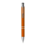 Stylo imprimé en plastique avec clip métal Encre Bleue Aster Budget couleur orange première vue