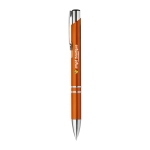 Stylo imprimé en plastique avec clip métal Encre Bleue Aster Budget couleur orange image avec logo
