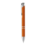 Stylo imprimé en plastique avec clip métal Encre Bleue Aster Budget couleur orange