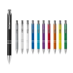Stylo imprimé en plastique avec clip métal Encre Bleue Aster Budget diverses couleurs