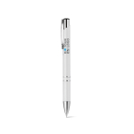 Stylo imprimé en plastique avec clip métal Encre Bleue Aster Budget avec zone d'impression