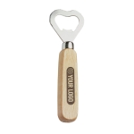 Décapsuleur personnalisé à long manche en bois avec logo Bartender couleur bois clair image avec logo