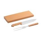 Set barbecue en acier inoxydable avec 2 couverts Duo couleur naturel
