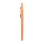 Stylo bille éco de couleur paille de blé avec encre bleue NaturalFlow couleur orange