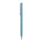 Stylos de couleur paille de blé avec clip et encre noire Vip Natural couleur bleu ciel