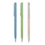 Stylos de couleur paille de blé avec clip et encre noire Vip Natural diverses couleurs