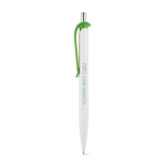 Stylo en ABS avec clip de différentes couleurs et encre bleue couleur vert clair image avec logo