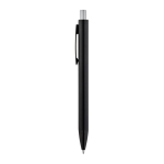 Stylo en aluminium finition mate avec bouton-poussoir, encre bleue couleur argenté