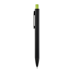 Stylo en aluminium finition mate avec bouton-poussoir, encre bleue couleur vert clair