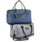 Sac de voyage polyester avec simili cuir Branve® Continental couleur gris deuxième vue