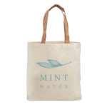 Sacs en coton personnalisés avec poignées en liège 180 g/m2 Corkstyle couleur naturel image avec logo 2