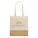 Sacs en coton avec détails en imitation jute 160 g/m2 Natural couleur naturel image avec logo 2