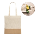 Sacs en coton avec détails en imitation jute 160 g/m2 Natural diverses couleurs