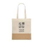Sacs en coton avec détails en imitation jute 160 g/m2 Natural avec zone d'impression