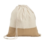 Sac cordon personnalisé en coton 160g/m2 et jute Natural couleur naturel première vue