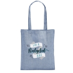 Sac écologique personnalisable recyclé 140 g/m2 Reciclo couleur bleu image avec logo 2