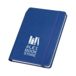 Carnets en PU avec support pour stylo A5  pages lignées Edgewise couleur bleu image avec logo 4