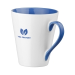Mug en céramique original, anse et intérieur colorés et 320ml Royal couleur bleu image avec logo