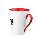 Mug en céramique original, anse et intérieur colorés et 320 ml avec zone d'impression
