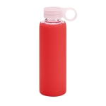 Bouteilles sportives en verre de borosilicate 380 ml Crystal Ring couleur rouge