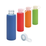 Bouteilles sportives en verre de borosilicate 380 ml Crystal Ring diverses couleurs
