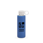 Bouteilles sportives en verre de borosilicate 380 ml Crystal Ring avec zone d'impression