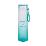 Bouteilles en verre avec finition dégradée 470 ml Crystal Frost couleur turquoise image avec logo
