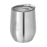 Mugs en acier personnalisés brillants 400 ml Single Cuisine Metallic couleur argenté mat image avec logo
