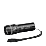 Lampe torche promotionnelle en aluminium avec 3 modes Trios avec zone d'impression