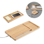 Set de table en bambou Bamboo Tidy avec chargeur sans fil Bamboo Tidy diverses couleurs