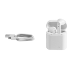Écouteurs personnalisables Bluetooth tendances 5.0 Shuffle couleur blanc troisième vue