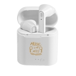 Écouteurs personnalisables Bluetooth tendances 5.0 Shuffle couleur blanc image avec logo