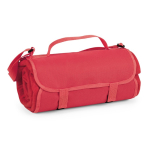 Couverture publicitaire de pique-nique en polaire avec sangle Fielding couleur rouge cinquième vue