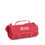 Couverture publicitaire de pique-nique en polaire avec sangle Fielding avec zone d'impression