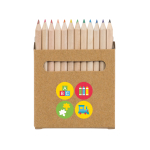 12 crayons personnalisés pour enfant dans un étui en carton couleur naturel image avec logo 2