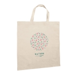 Tote bag personnalisé avec anses courtes 103 g/m2 Eco Short couleur beige image avec logo