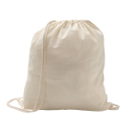 Sac à dos à cordon personnalisé en coton 100 g/m² Eco couleur beige