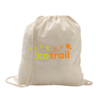 Sac à dos à cordon personnalisé en coton 100 g/m² Eco couleur beige image avec logo