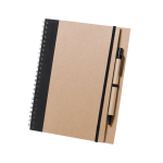 Cahier à spirale avec stylo et anneaux A5 avec pages lisses Colouring couleur noir première vue