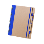 Cahier à spirale avec stylo et anneaux A5 avec pages lisses Colouring couleur bleu première vue