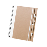 Cahier à spirale avec stylo et anneaux A5 avec pages lisses Colouring couleur blanc première vue